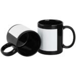 Black Ceramic Mugs with Printable Area - Image 2