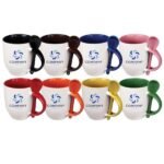 Two-Tone Ceramic Mugs with Spoon 11 oz - Image 2