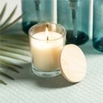 Scented Candle in Glass Bottle with Bamboo Lid - Image 2