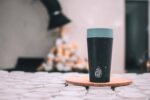 Circular Cup 8oz Black & Faraway Blue - Image 2