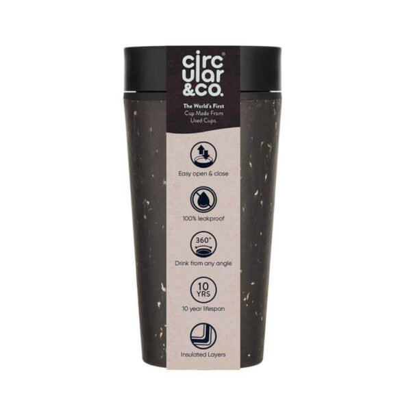 Circular Cup 12oz Black & Cosmic Black